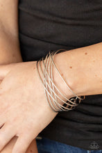 Load image into Gallery viewer, Paparazzi Jewerly Bracelet Strike Out Shimmer - Silver