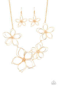 Paparazzi Jewelry Necklace Flower Garden Fashionista - Gold