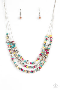 Paparazzi Jewelry Necklace Placid Pebbles - Multi