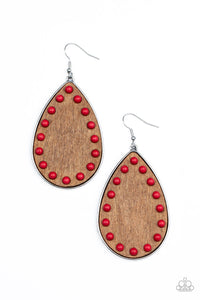 Paparazzi Jewelry Earrings Rustic Refuge - Red