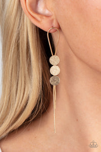 Paparazzi Jewelry Earrings Bolo Beam - Gold