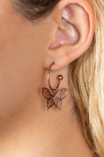 Paparazzi Jewelry Earrings Butterfly Freestyle - Copper