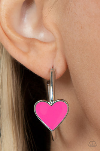 Paparazzi Jewelry Earrings Kiss Up - Pink