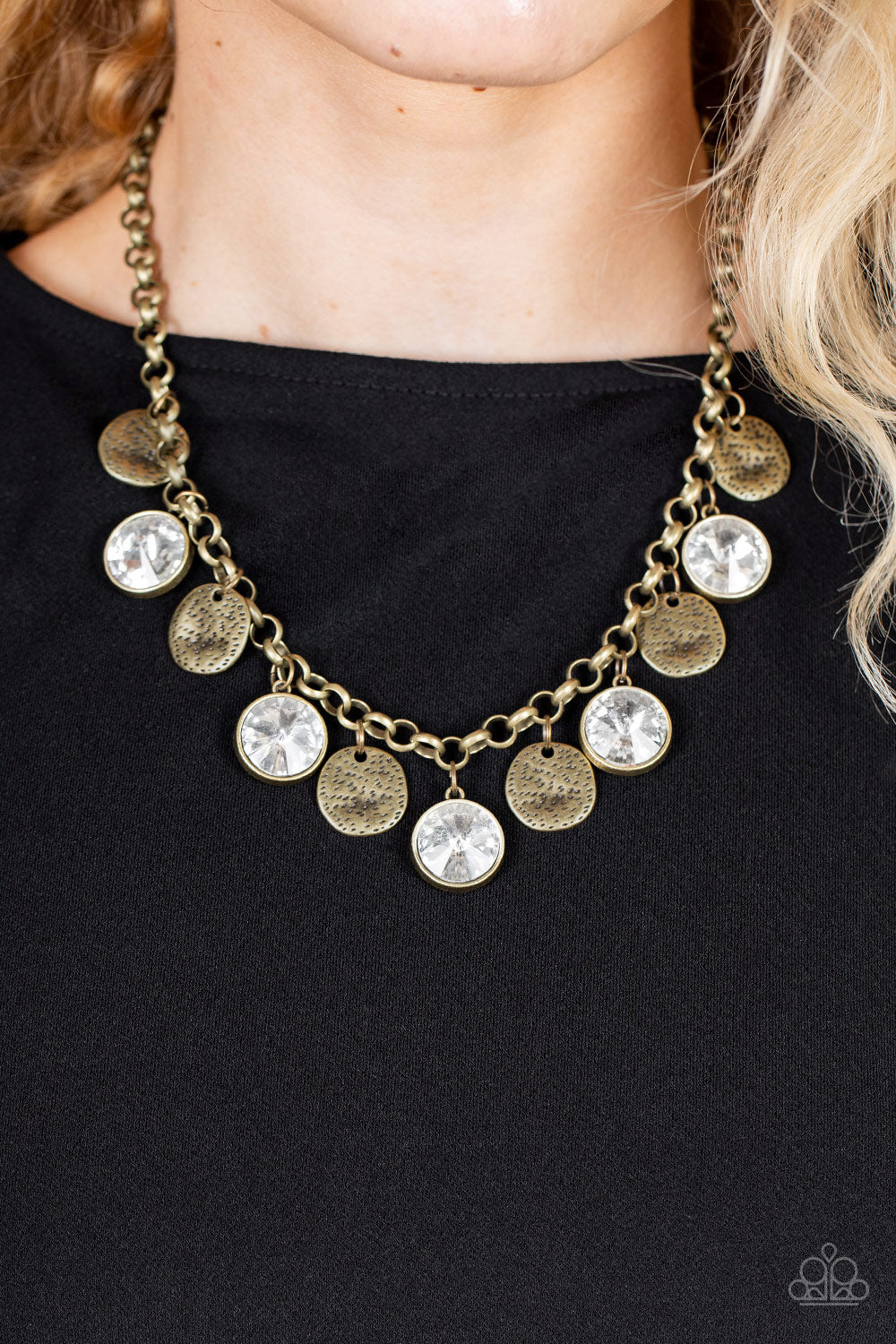 Paparazzi Jewelry Necklace Spot On Sparkle - Brass