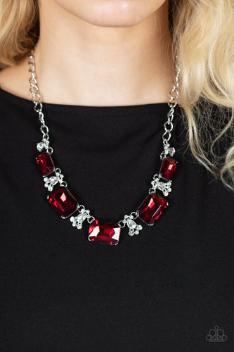 Paparazzi Jewelry Necklace Flawlessly Famous - Red