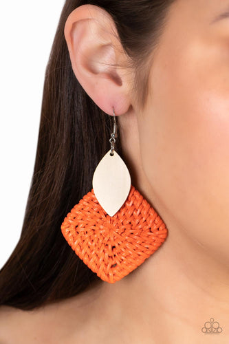 Paparazzi Jewelry Earrings Sabbatical WEAVE - Orange