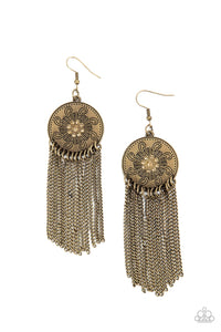 Paparazzi Jewelry Earrings Fringe Control - Brass