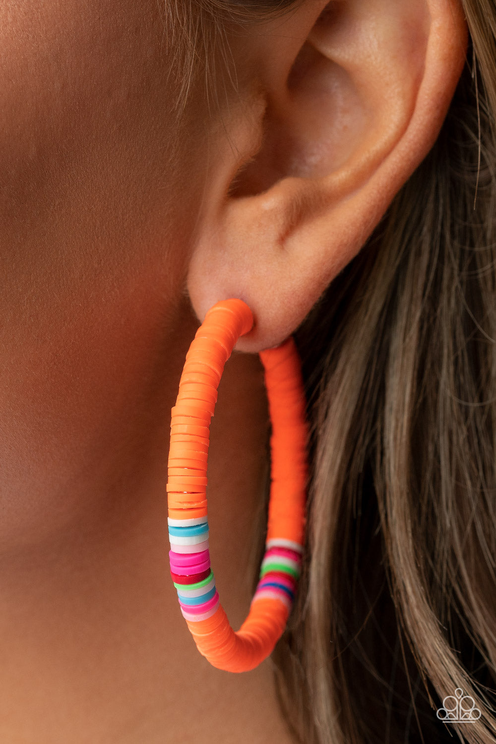 Paparazzi Jewelry Earrings Colorfully Contagious - Orange