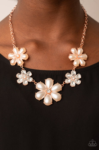 Paparazzi Jewelry Necklace Fiercely Flowering - Copper