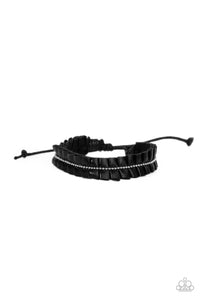 Paparazzi Jewelry Bracelet Hard to PLEATS - Black