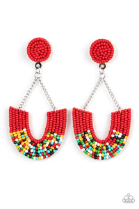 Paparazzi Jewelry Earrings Make it RAINBOW - Red