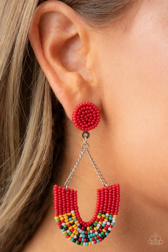 Paparazzi Jewelry Earrings Make it RAINBOW - Red