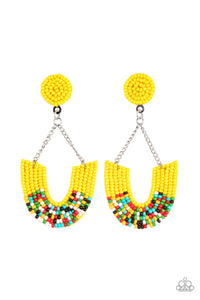 Paparazzi Jewelry Earrings Make it RAINBOW - Yellow