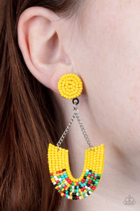 Paparazzi Jewelry Earrings Make it RAINBOW - Yellow