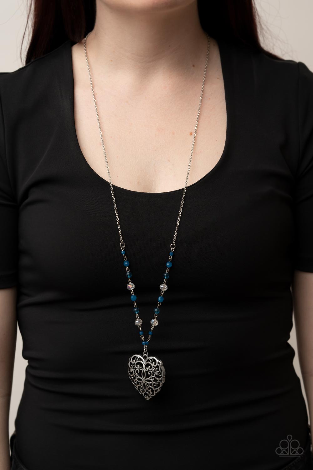 Paparazzi Jewelry Necklace Doting Devotion - Blue