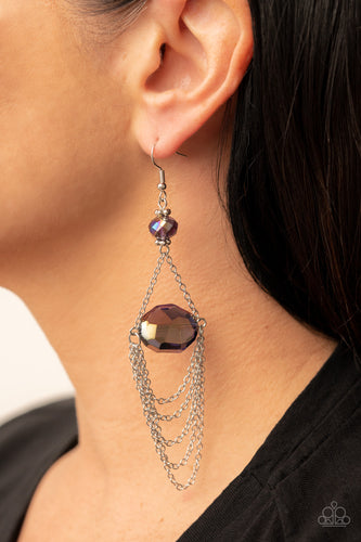 Paparazzi Jewelry Earrings Ethereally Extravagant - Purple