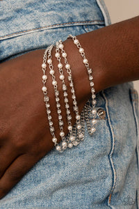 Paparazzi Jewelry Bracelet Experienced in Elegance - White