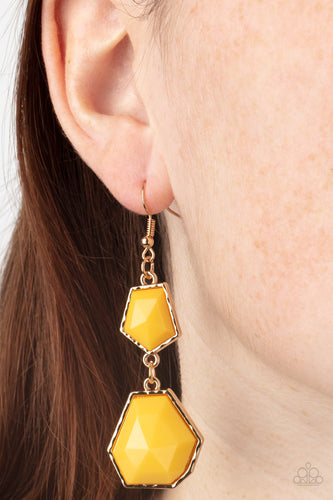 Paparazzi Jewelry Earrings Rio Relic - Yellow