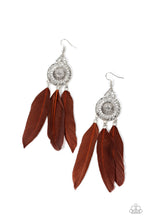 Load image into Gallery viewer, Paparazzi Jewelry Earrings Pretty in PLUMES - Brown