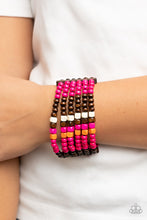 Load image into Gallery viewer, Paparazzi Jewelry Wooden Dive into Maldives - Pink