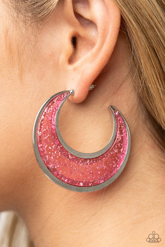 Paparazzi Jewelry Earrings Charismatically Curvy - Pink