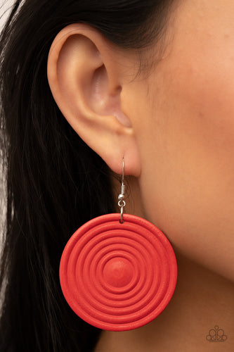 Paparazzi Jewelry Earrings Caribbean Cymbal - Red