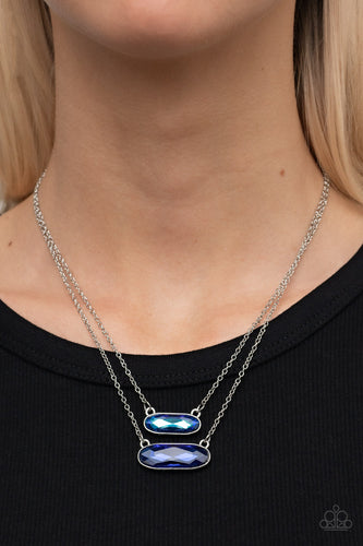 Paparazzi Jewelry Necklace Double Bubble Burst - Blue