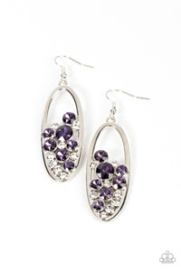 Paparazzi Jewelry Earrings Prismatic Poker Face - Purple