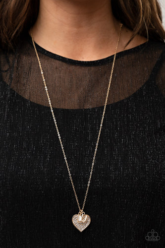 Paparazzi Jewelry Necklace Letters of Love - Gold