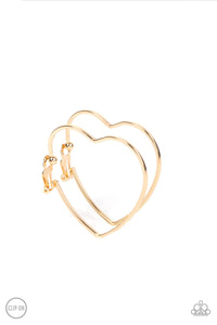 Paparazzi Jewelry Earrings Harmonious Hearts - Gold