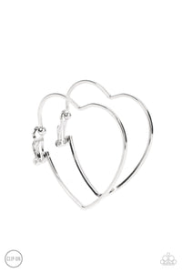 Paparazzi Jewelry Earrings Harmonious Hearts - Silver