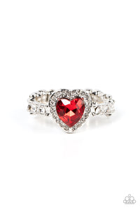 Paparazzi Jewelry Ring Romantic Reputation - Red