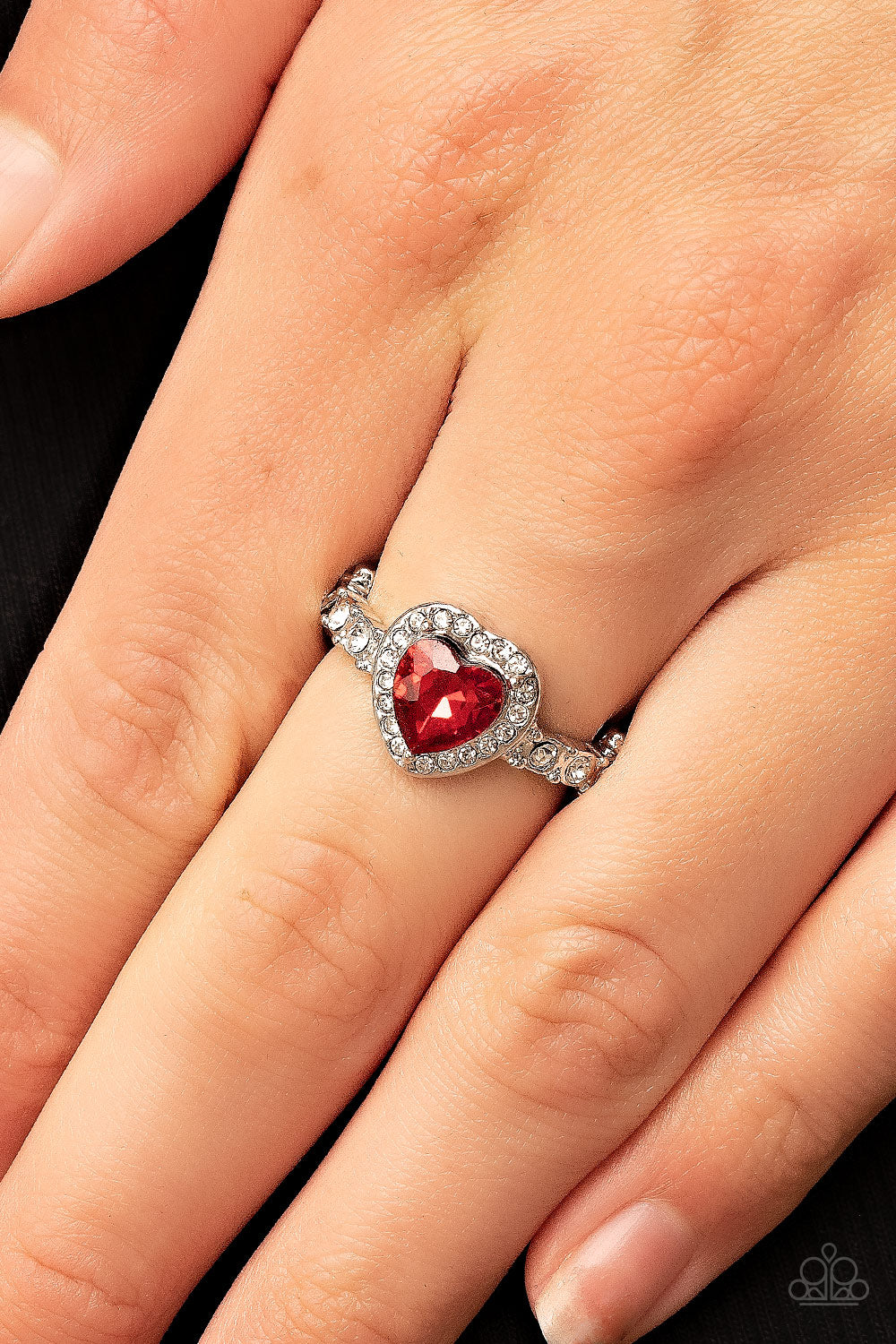 Paparazzi Jewelry Ring Romantic Reputation - Red