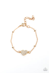 Paparazzi Jewelry Bracelet Heartachingly Adorable - Gold