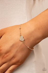 Paparazzi Jewelry Bracelet Heartachingly Adorable - Gold