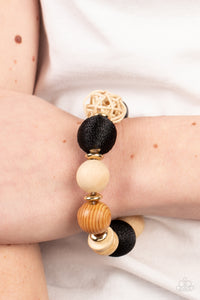 Paparazzi Jewelry Bracelet Happily Homespun - Black