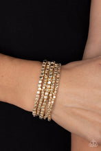 Load image into Gallery viewer, Paparazzi Jewelry Bracelet Right on CUBE - Gold