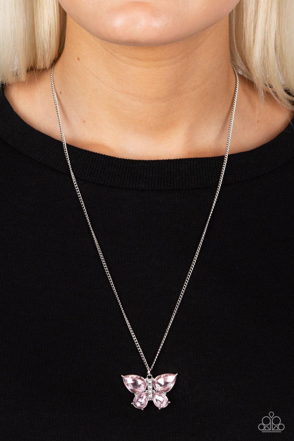 Paparazzi Jewelry Necklace Free-Flying Flutter - Pink