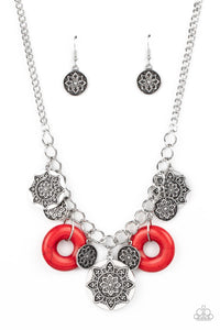 Paparazzi Jewerly Necklace Western Zen - Red