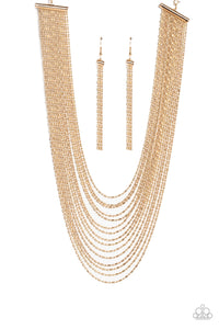 Paparazzi Jewelry Necklace Cascading Chains - Gold