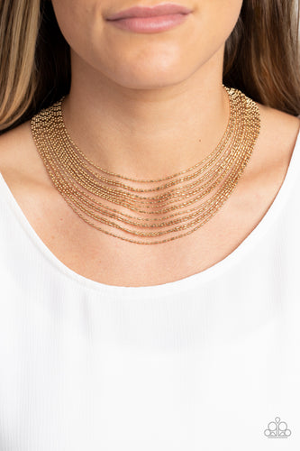 Paparazzi Jewelry Necklace Cascading Chains - Gold