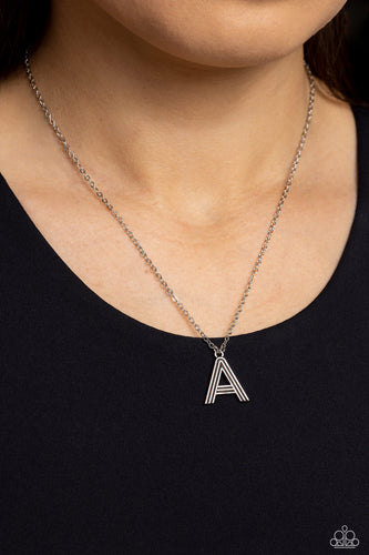Paparazzi Jewelry Necklace Leave Your Initials - Silver - A