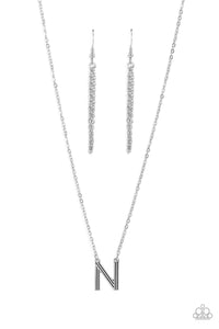 Paparazzi Jewelry Necklace Leave Your Initials - Silver - N