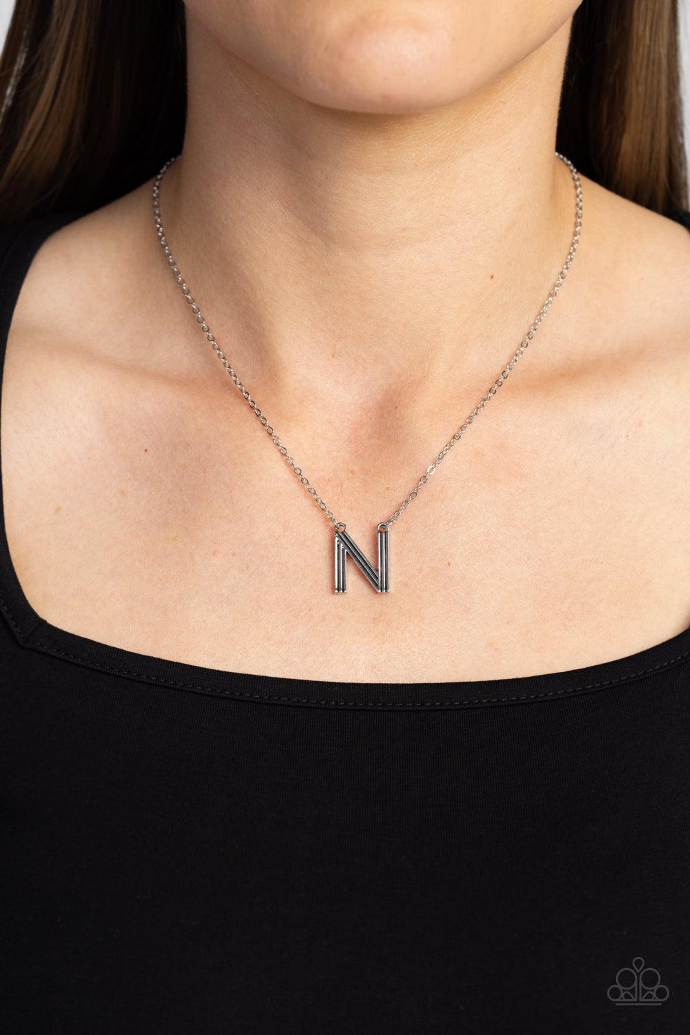 Paparazzi Jewelry Necklace Leave Your Initials - Silver - N