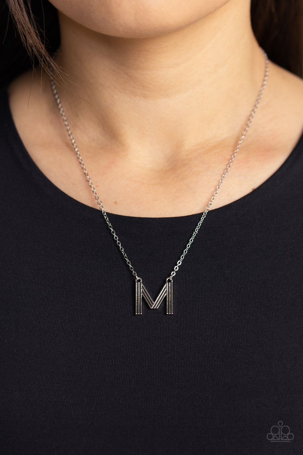 Paparazzi Jewelry Necklace Leave Your Initials - Silver - M