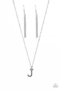 Paparazzi Jewelry Necklace Leave Your Initials - Silver - J