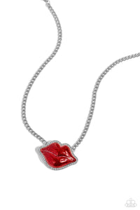 Paparazzi Jewelry Necklace Lip Locked - Red