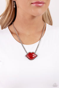 Paparazzi Jewelry Necklace Lip Locked - Red