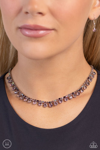Paparazzi Jewelry Necklace Ritzy Rhinestones - Purple