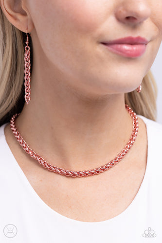 Paparazzi Jewelry Neck Braided Battalion - Pink